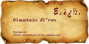Blaustein Áron névjegykártya